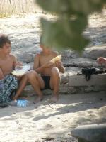 Rio boys, August 2560 - today's beach treasures - 2 - boys with melon