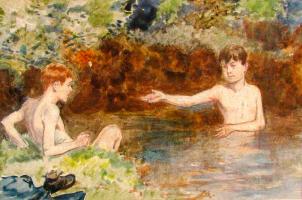 Browne, Gordon Frederick (1858 - 1932, British) - boys bathing