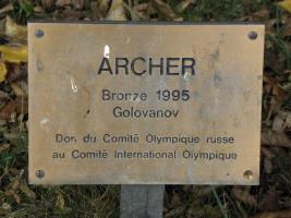 Golovanov (Archer, 1995, exhibited in the Olympic Park, Lausanne, Switzerland)