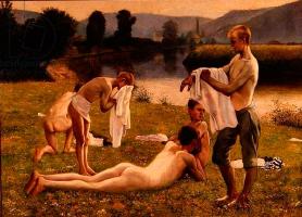 Kufferath, Camille (1881 - 1955, Belgian painter), boys bathing, 1903