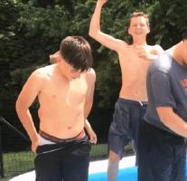 Outdoor Boys pool fun