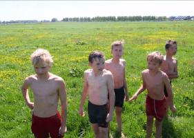 Wet meadows, boys active fun
