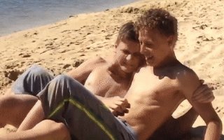 Beach wrestling Boys, fight at the lake