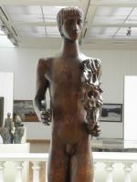 Davidenko, Leonid (1941-2002), a Boy with a Squirrel, 1976, exhibited in the Belarus National Art Gallery, Minsk