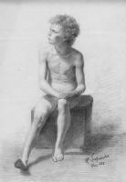 Susemihl, Heinrich (1862-) Sitting Nude Boy - 1888