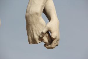 Barrias, Louis Ernest (1841 - 1905) - fingers torn off but  still desperately, beautifully and gracefully holding hands, not  giving up